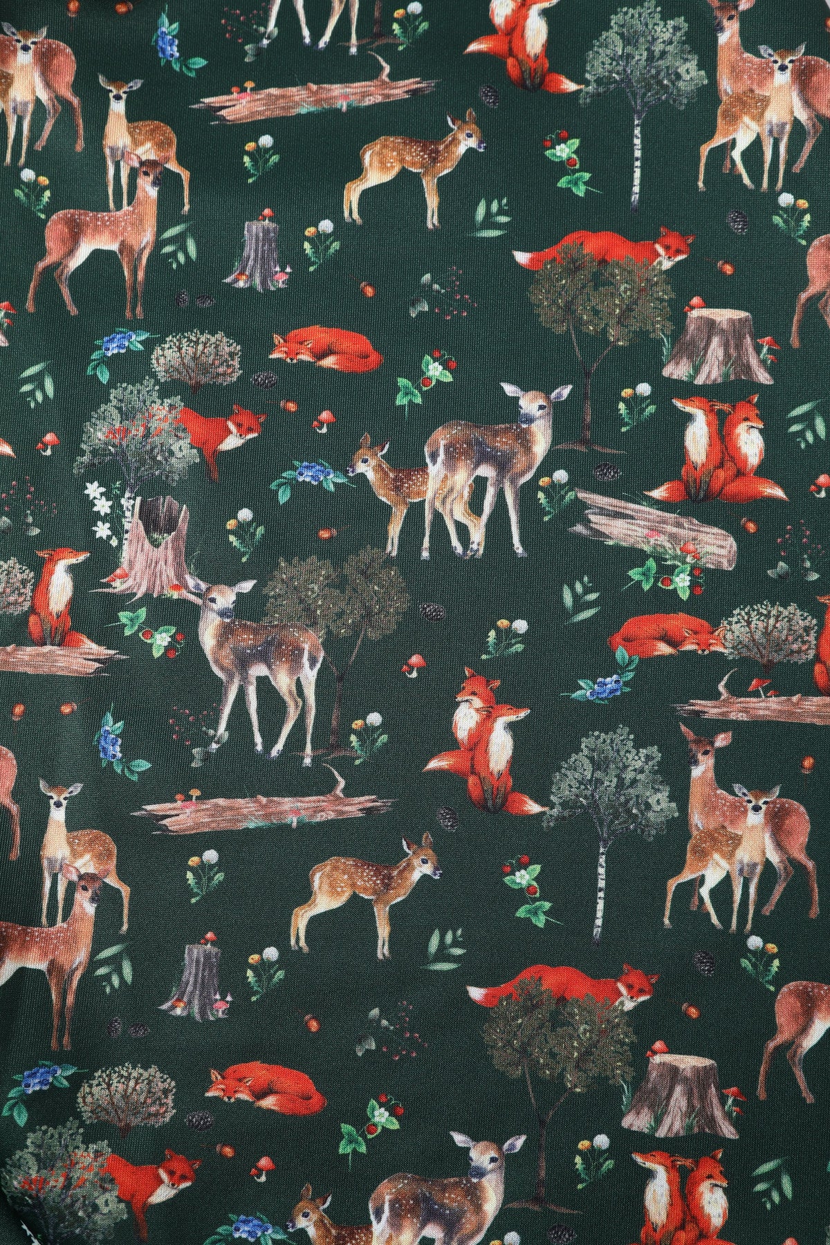 Lily Green Fox & Deer Print Off Shoulder Dress