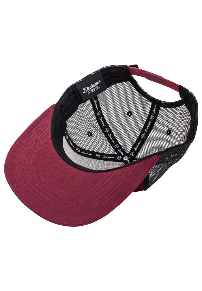 Blackskies-Iconic-Trucker-Snapback-Cap-Maroon-Brim