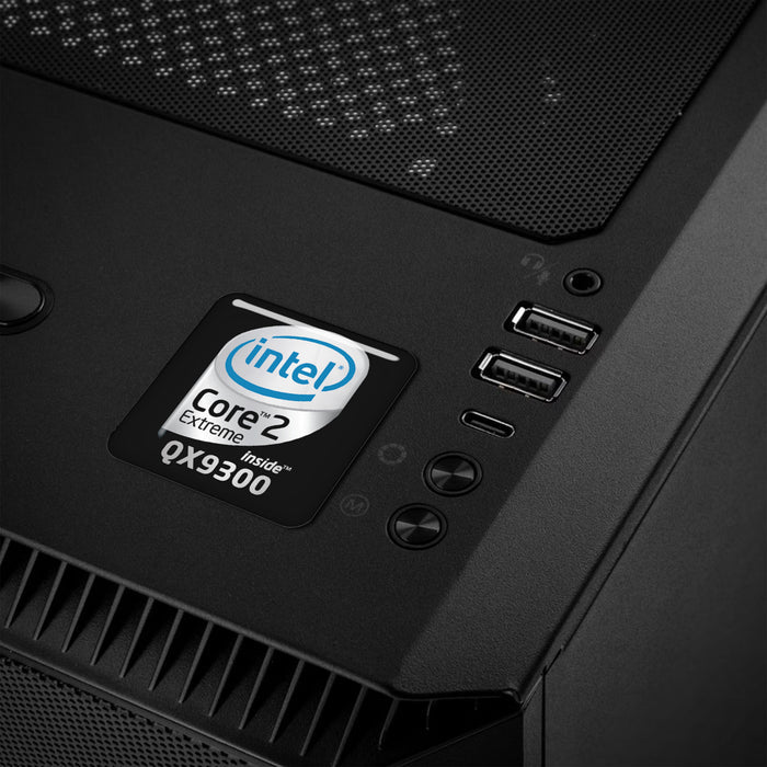 Intel Core 2 Extreme QX9300 1"x1" Chrome Effect Domed Case Badge / Sticker Logo