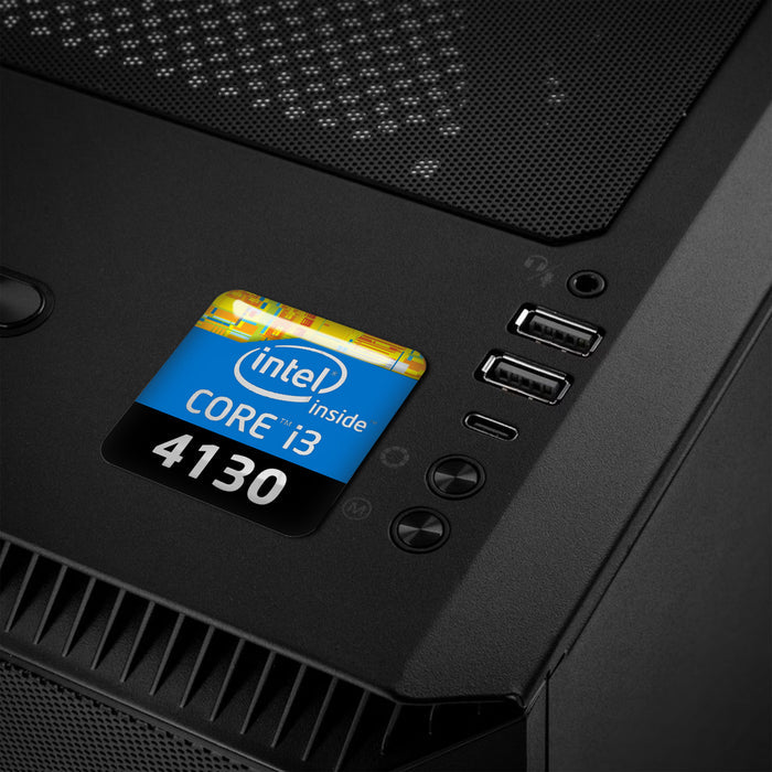 Intel Core i3 4130 1"x1" Chrome Effect Domed Case Badge / Sticker Logo