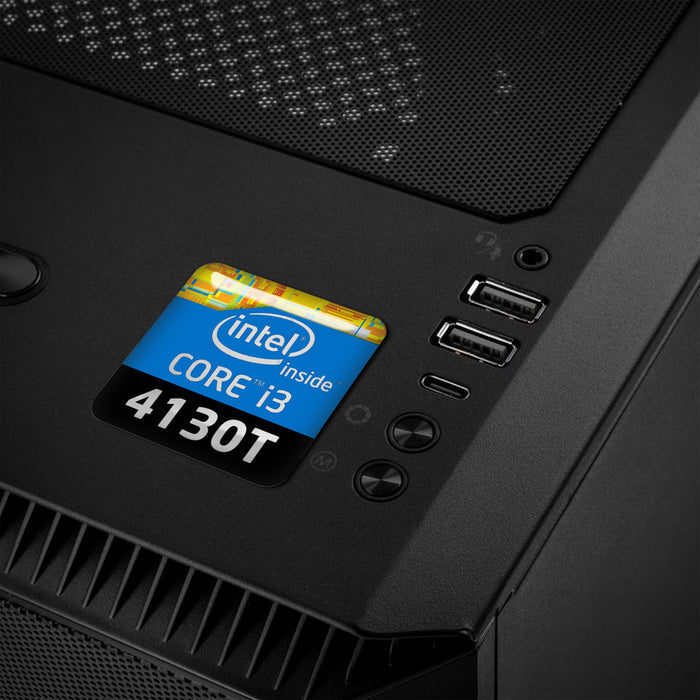 Intel Core i3 4130T 1"x1" Chrome Effect Domed Case Badge / Sticker Logo