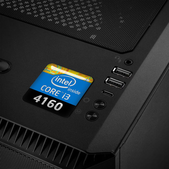 Intel Core i3 4160 1"x1" Chrome Effect Domed Case Badge / Sticker Logo