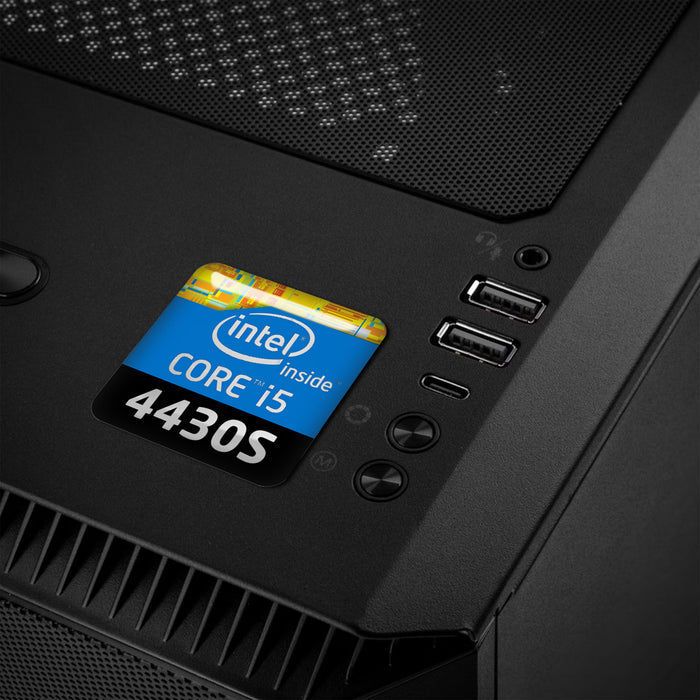Intel Core i5 4430S 1"x1" Chrome Effect Domed Case Badge / Sticker Logo