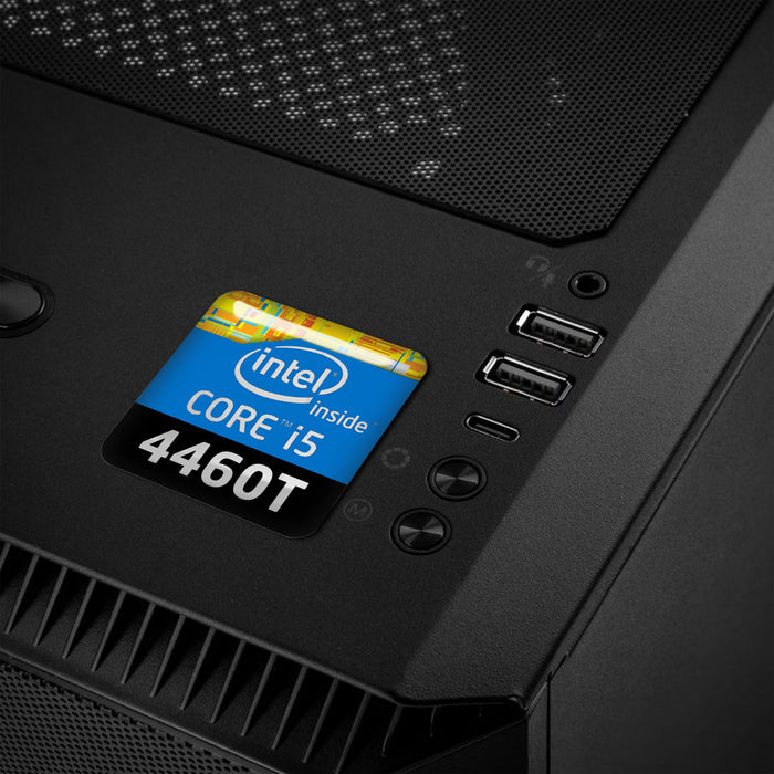 Intel Core i5 4460T 1"x1" Chrome Effect Domed Case Badge / Sticker Logo
