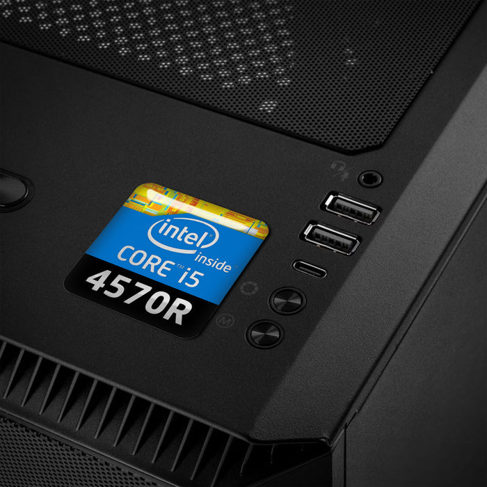 Intel Core i5 4570R 1"x1" Chrome Effect Domed Case Badge / Sticker Logo