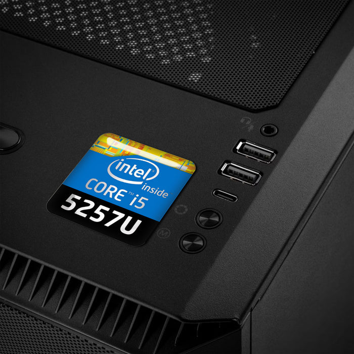 Intel Core i5 5257U 1"x1" Chrome Effect Domed Case Badge / Sticker Logo