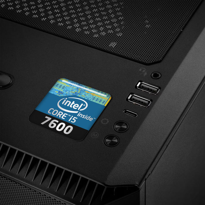 Intel Core i5 7600 1"x1" Chrome Effect Domed Case Badge / Sticker Logo