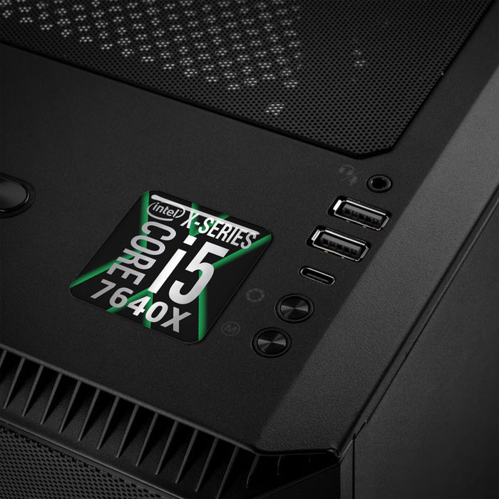 Intel Core i5 7640X 1"x1" Chrome Effect Domed Case Badge / Sticker Logo