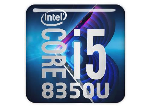 Intel Core i5 8350U 1"x1" Chrome Effect Domed Case Badge / Sticker Logo