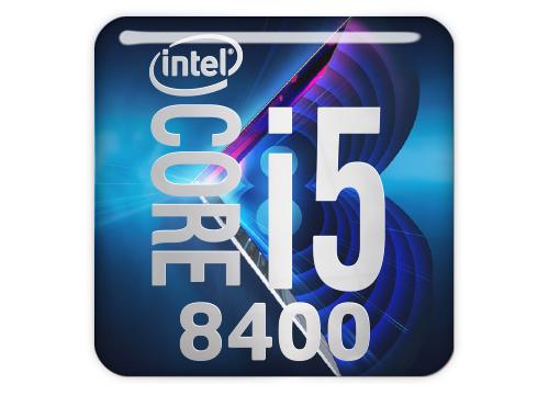Intel Core i5 8400 1"x1" Chrome Effect Domed Case Badge / Sticker Logo