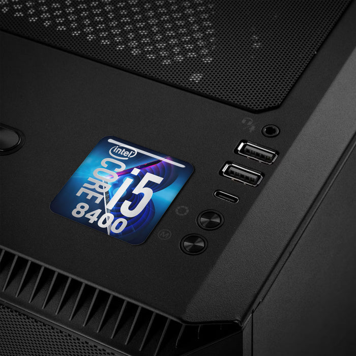 Intel Core i5 8400 1"x1" Chrome Effect Domed Case Badge / Sticker Logo