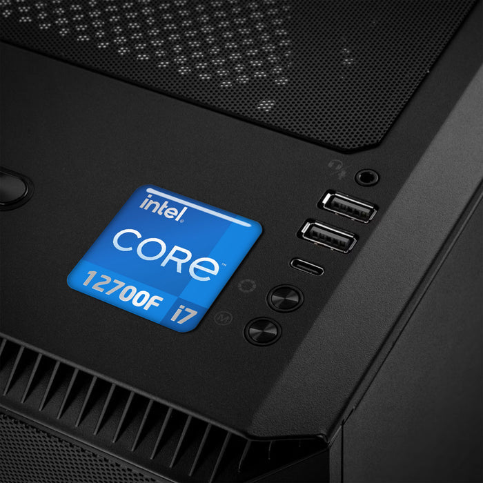 Intel Core i7 12700F 1"x1" Chrome Effect Domed Case Badge / Sticker Logo