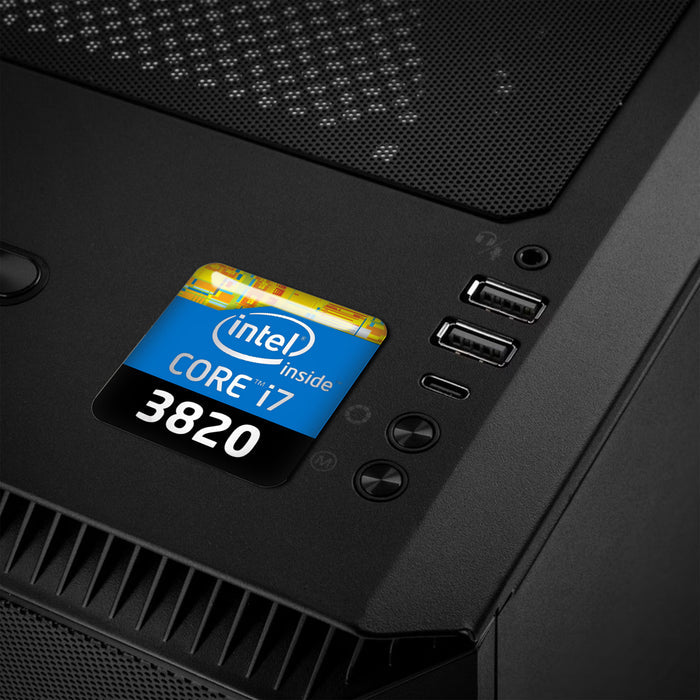 Intel Core i7 3820 1"x1" Chrome Effect Domed Case Badge / Sticker Logo