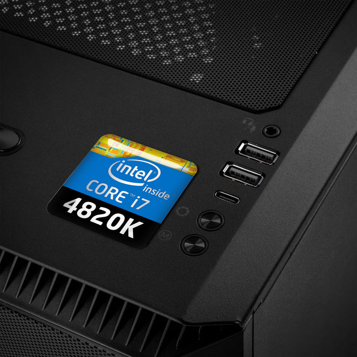 Intel Core i7 4820K 1"x1" Chrome Effect Domed Case Badge / Sticker Logo