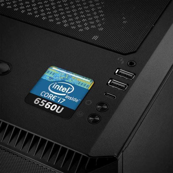 Intel Core i7 6560U 1"x1" Chrome Effect Domed Case Badge / Sticker Logo