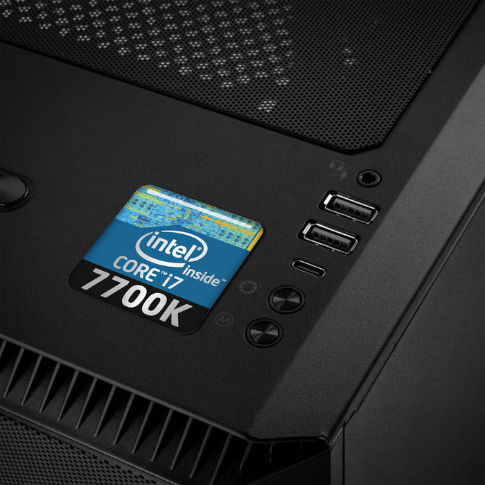 Intel Core i7 7700K 1"x1" Chrome Effect Domed Case Badge / Sticker Logo