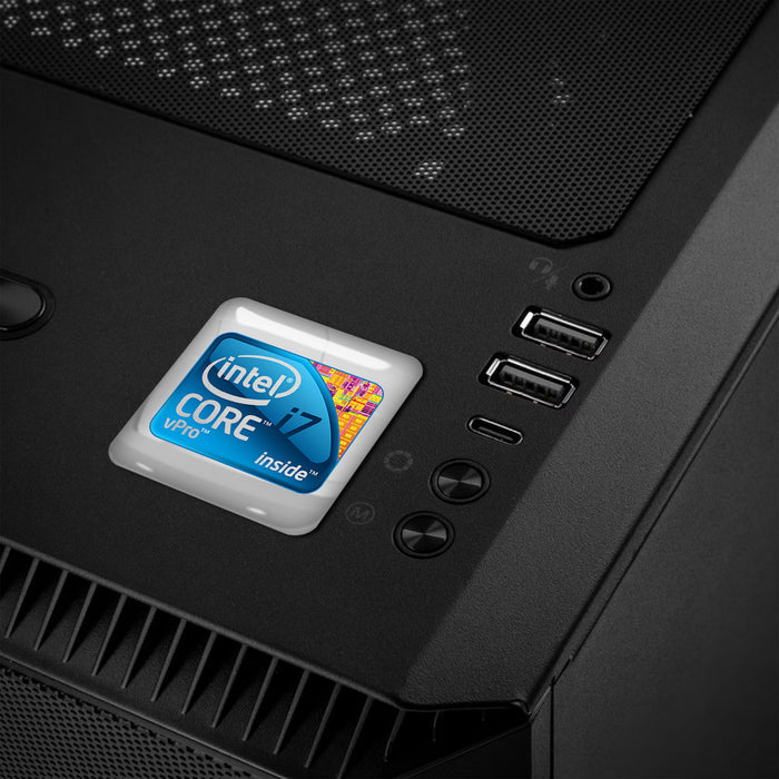 Intel Core i7 vPro inside Design #1 1"x1" Chrome Effect Domed Case Badge / Sticker Logo