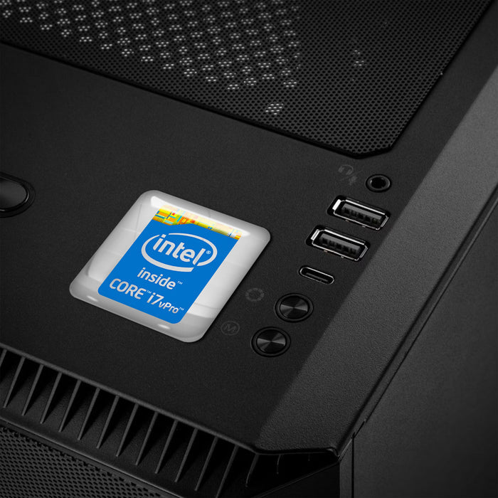 Intel Core i7 vPro inside Design #3 1"x1" Chrome Effect Domed Case Badge / Sticker Logo
