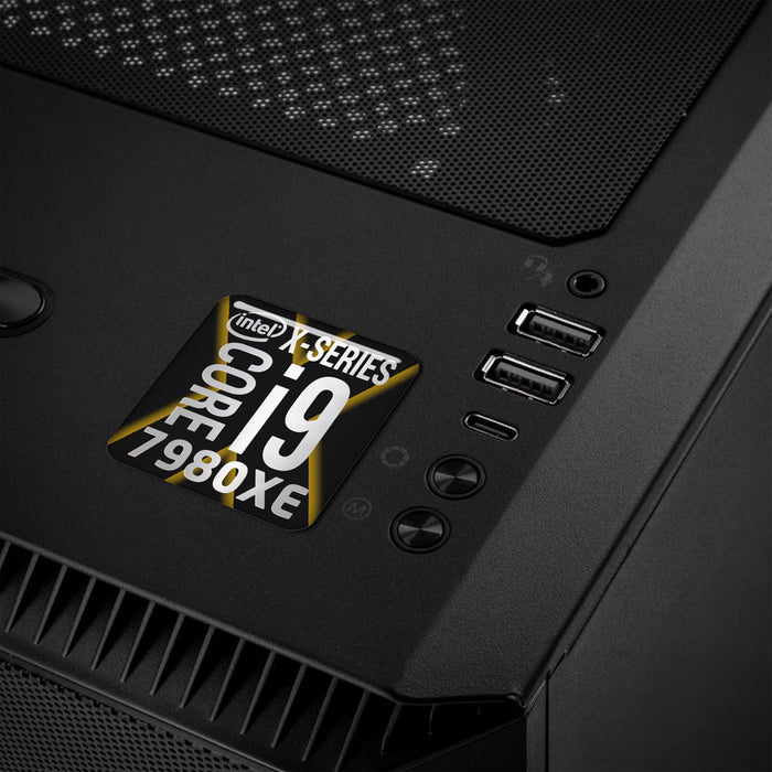 Intel Core i9 7980XE 1"x1" Chrome Effect Domed Case Badge / Sticker Logo