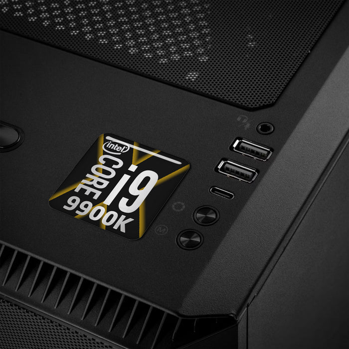 Intel Core i9 9900K 1"x1" Chrome Effect Domed Case Badge / Sticker Logo