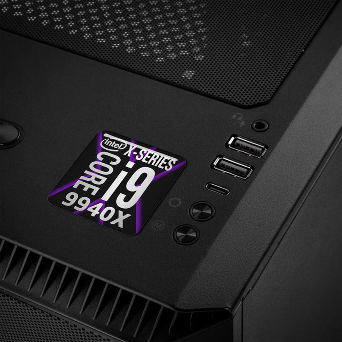 Intel Core i9 9940X 1"x1" Chrome Effect Domed Case Badge / Sticker Logo