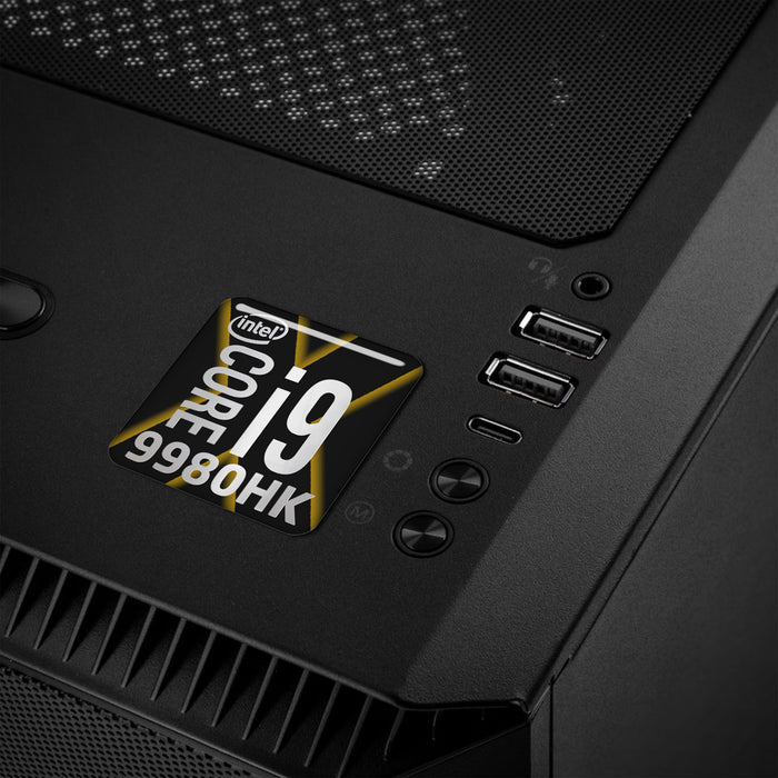 Intel Core i9 9980HK 1"x1" Chrome Effect Domed Case Badge / Sticker Logo