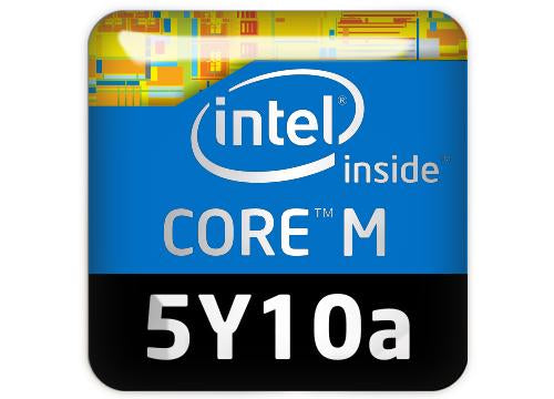 Intel Core M 5Y10a 1"x1" Chrome Effect Domed Case Badge / Sticker Logo