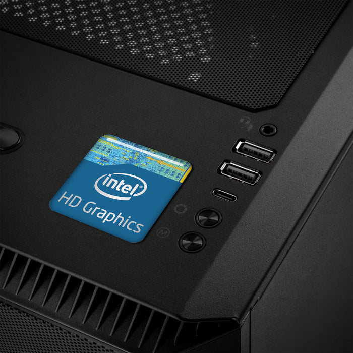 Intel HD Graphics 1"x1" Chrome Effect Domed Case Badge / Sticker Logo
