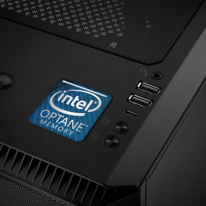 Intel Optane Memory 1"x1" Chrome Effect Domed Case Badge / Sticker Logo