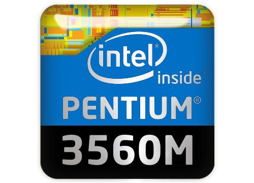 Intel Pentium 3560M 1"x1" Chrome Effect Domed Case Badge / Sticker Logo