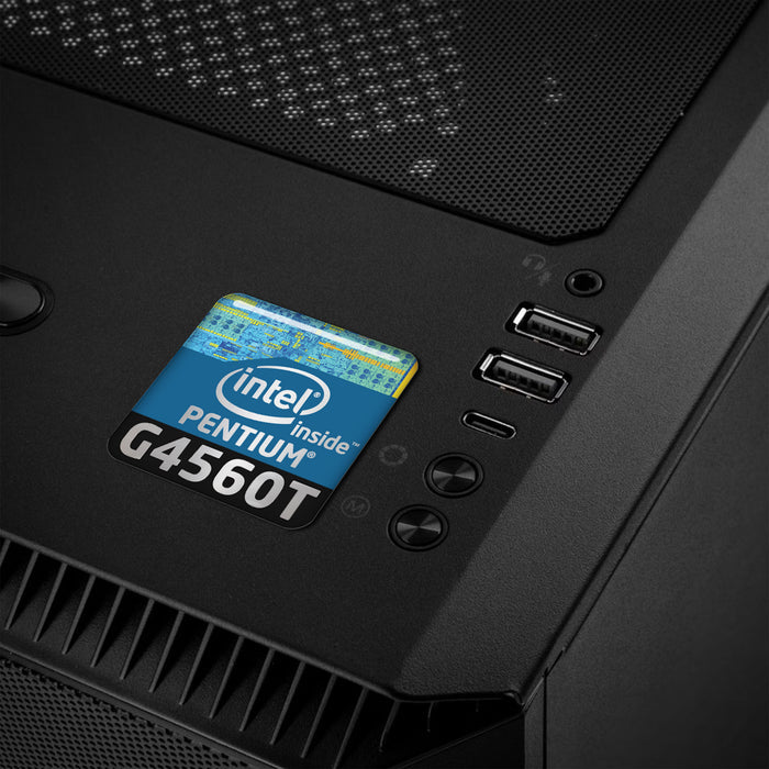 Intel Pentium G4560T 1"x1" Chrome Effect Domed Case Badge / Sticker Logo