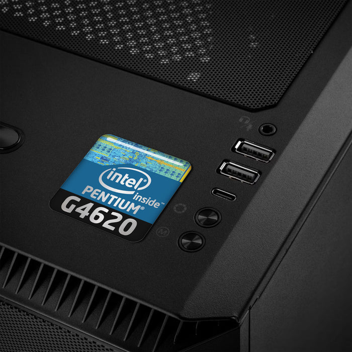 Intel Pentium G4620 1"x1" Chrome Effect Domed Case Badge / Sticker Logo