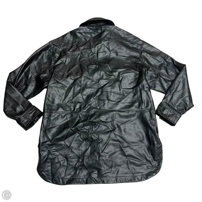 Jacket Shirt By Zara In Black, Size: Xs