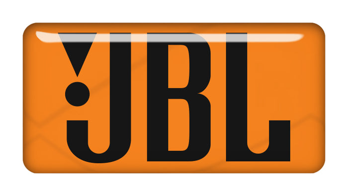 JBL Orange 2"x1" Chrome Effect Domed Case Badge / Sticker Logo