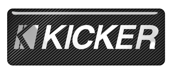 Kicker 2.75"x1" Chrome Effect Domed Case Badge / Sticker Logo