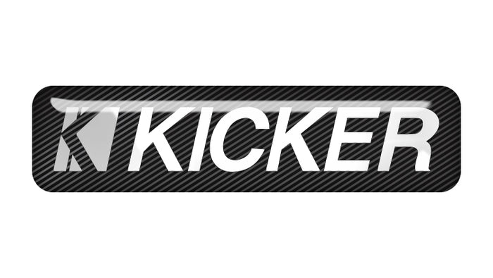 Kicker 2"x0.5" Chrome Effect Domed Case Badge / Sticker Logo