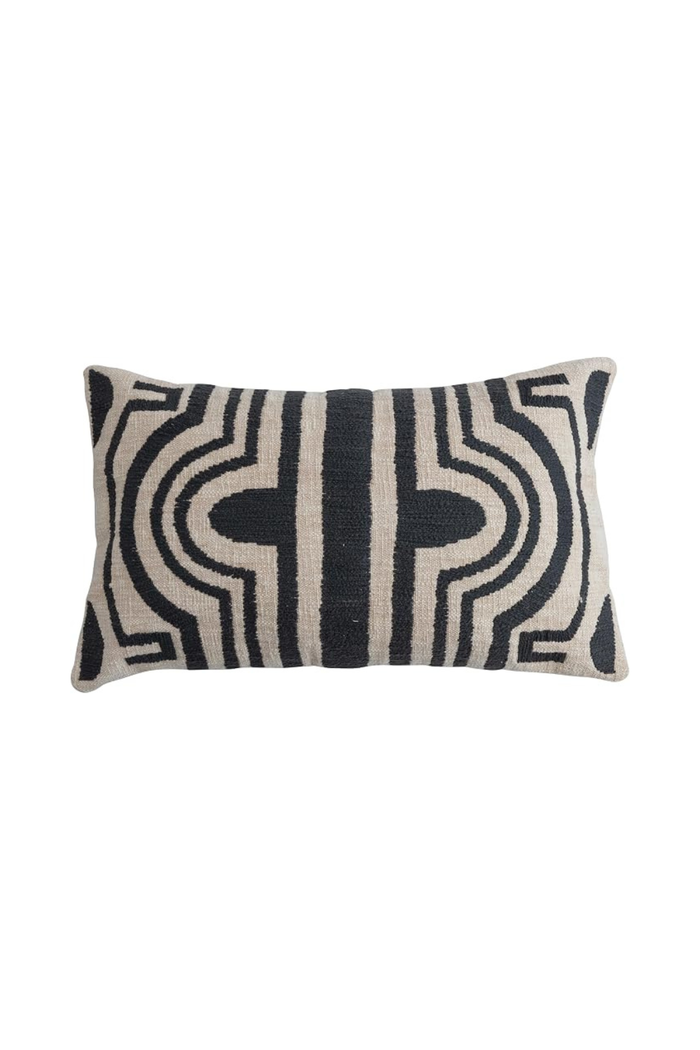 Creative-Co-Op-Labyrinth-Embroidered-Lumbar-Pillow