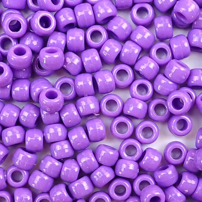 Lilac Purple 6 x 9mm Plastic Pony Beads