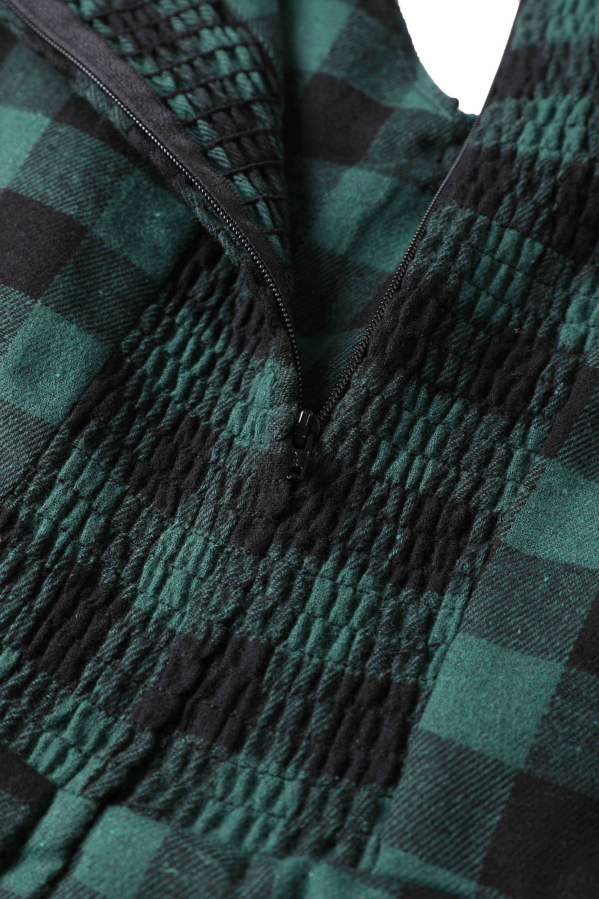 Lily Green Check Off Shoulder Dress