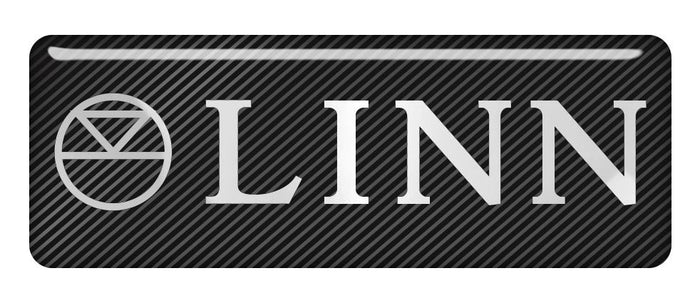 Linn 2.75"x1" Chrome Effect Domed Case Badge / Sticker Logo