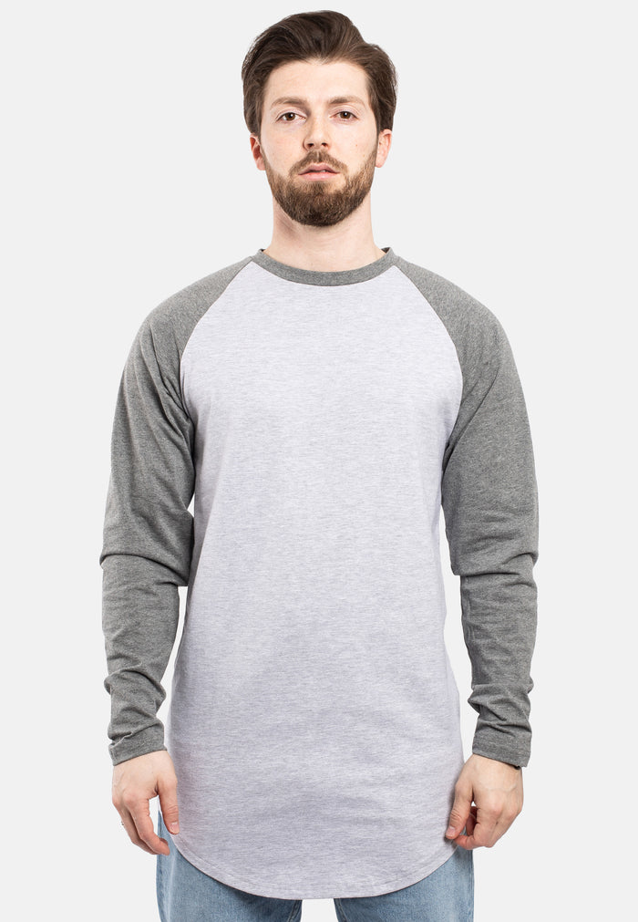 Blackskies-Longline-Baseball-Long-Sleeve-T-Shirt-Ash-Grey-Silver-Grey-Mens-Long-Tee-Front