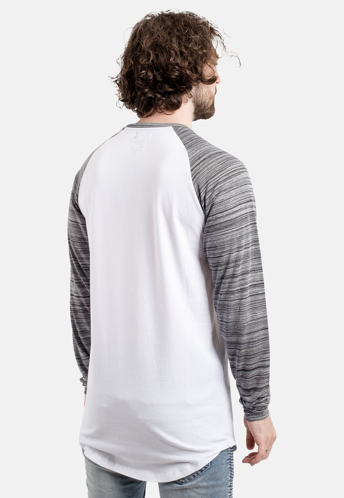 Blackskies-Longline-Baseball-T-Shirt-White-Blue-Melange-Back-Long