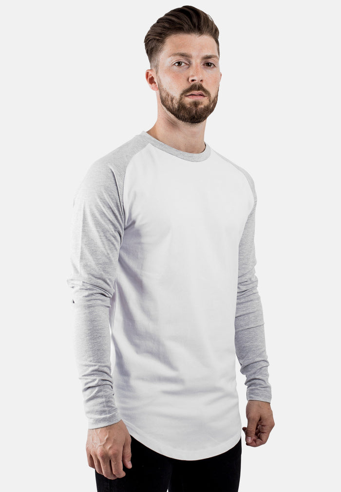 Blackskies-Longline-Baseball-T-Shirt-White-Grey-Side-2