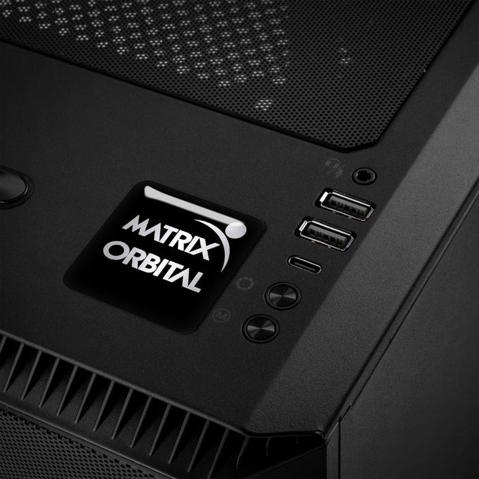 Matrix Orbital 1"x1" Chrome Effect Domed Case Badge / Sticker Logo