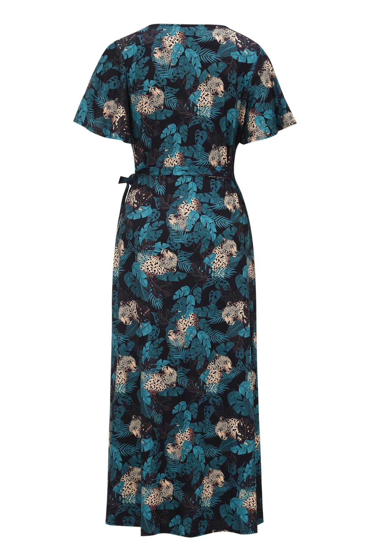 Isla Maxi Wrap Dress In Cheetah Jungle Print