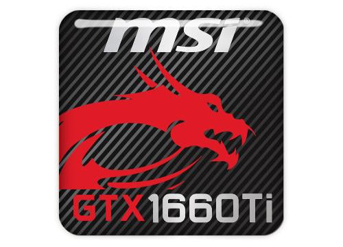 MSI GeForce GTX 1660 Ti 1"x1" Chrome Effect Domed Case Badge / Sticker Logo