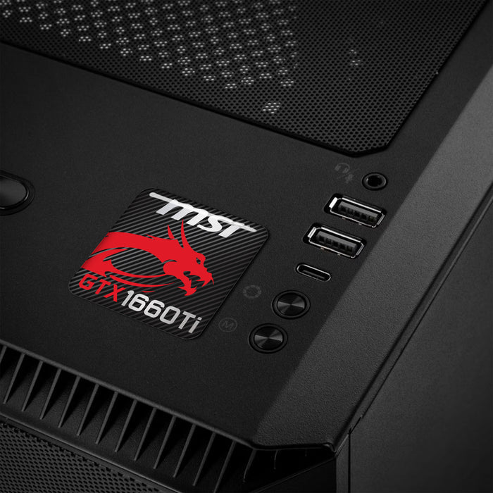 MSI GeForce GTX 1660 Ti 1"x1" Chrome Effect Domed Case Badge / Sticker Logo