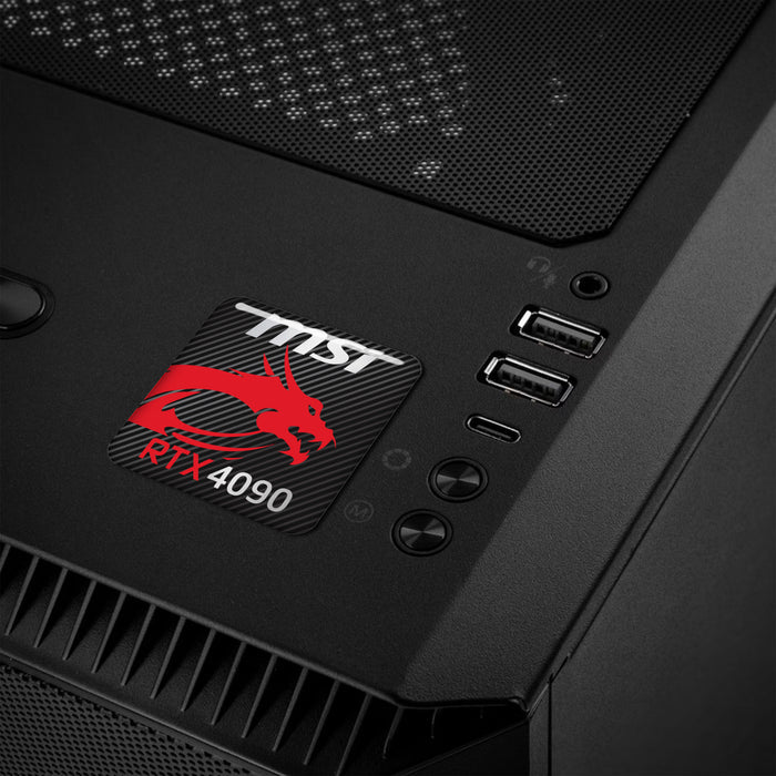 MSI GeForce RTX 4090 1"x1" Chrome Effect Domed Case Badge / Sticker Logo