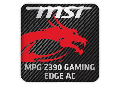 MSI MPG Z390 GAMING EDGE AC Motherboard 1"x1" Chrome Effect Domed Case Badge / Sticker Logo