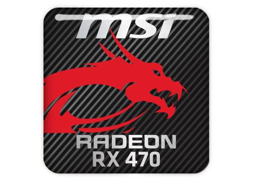 MSI Radeon RX 470 1"x1" Chrome Effect Domed Case Badge / Sticker Logo